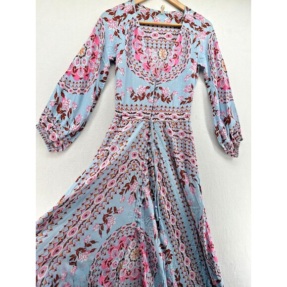 Spell & The Gypsy Collective Pandora Aquarium Maxi Dress Size XS Blue Pink Print - Picture 6 of 16